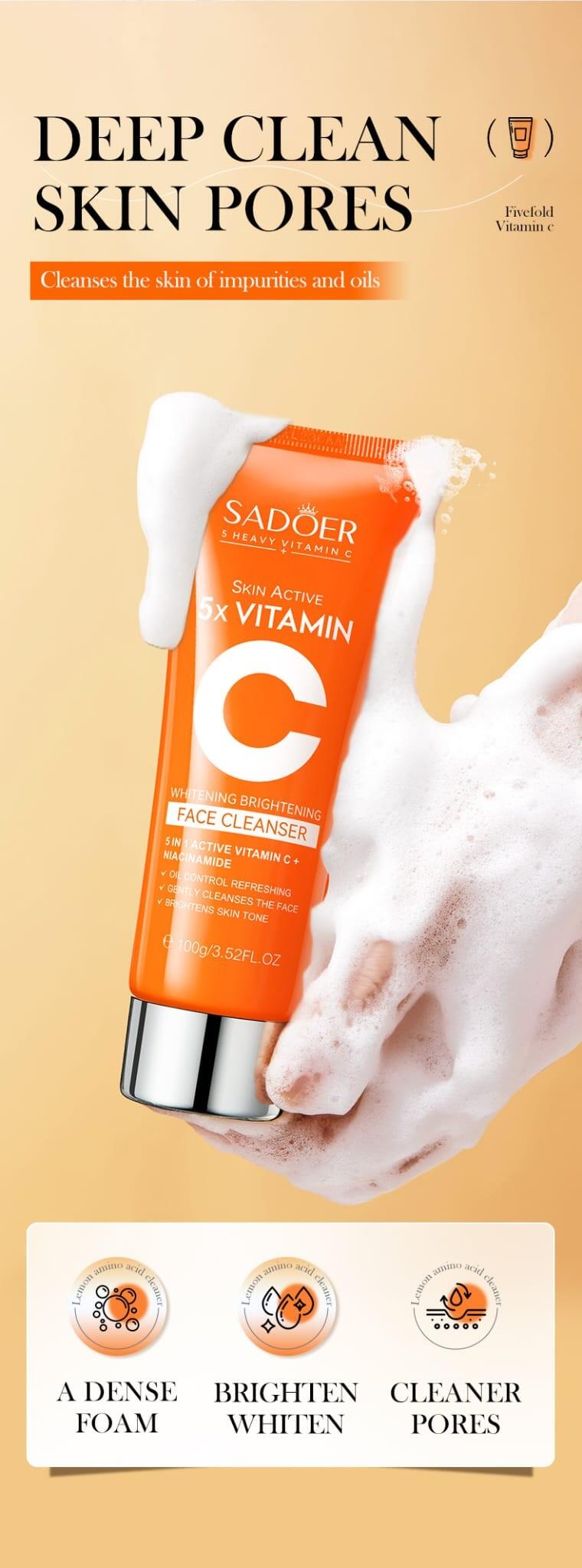Limpiador Facial Blanqueador Iluminador con 5 Vitaminas C Intensas – 100ml